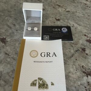 Moissanite Stud Earrings - Silver